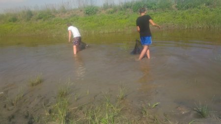 Вот и мы немного внесли свою помощь в спасение молоди рыбы, спасибо Раздорскому сельсовету в организации "голубого патруля".